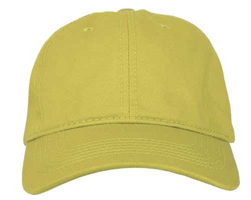 Gelante Cotton Twill Washed Unstructure Baseball Cap - Adjustable Blank Hat for Men Women - Wholesale Bulk Lot of 6 Pack - color: Solid Yellow