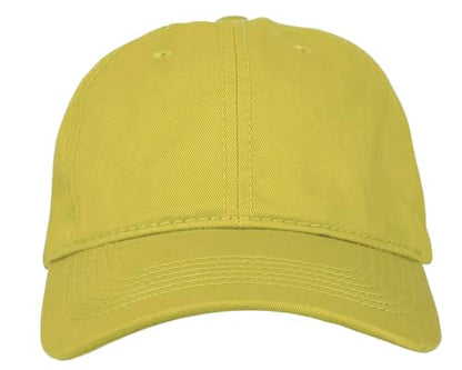 Gelante Cotton Twill Washed Unstructure Baseball Cap - Adjustable Blank Hat for Men Women - Wholesale Bulk Lot of 6 Pack - color: Solid Yellow
