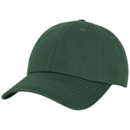 E BY ELIDAN Classic Dad Hat Cotton, Low-Profile Plain Baseball Cap, Adjustable, Breathable and Packable - color: Dark Green