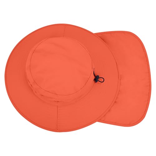 Sun Hats for Men Women, UPF 50+ Protection Fishing Hat with Neck Flap - color: Orange