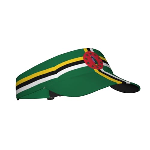 Cute Flag Visors Sun Protection Hats for Men Women Fashion Outdoor Sun Visor Hats Adjustable Summer Hat - color: Dominica Flag