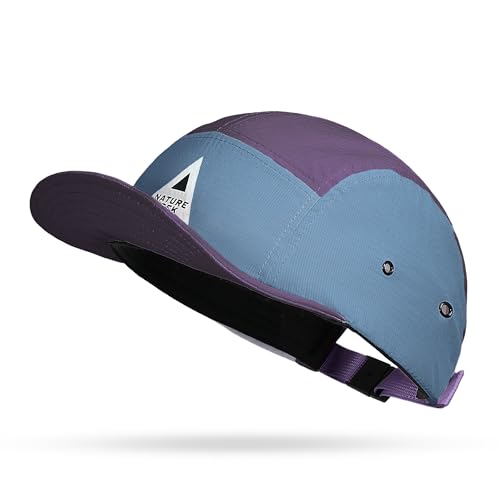 CLAPE Short Brim 5 Panel Running Hat, Lightweight Quick Dry Cap - color: Bs265p07-purple