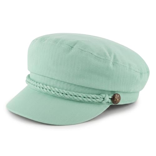 Unisex Greek Fisherman Hat 100% Cotton Sailor Cap Nautical Fiddler One Size - color: Mint