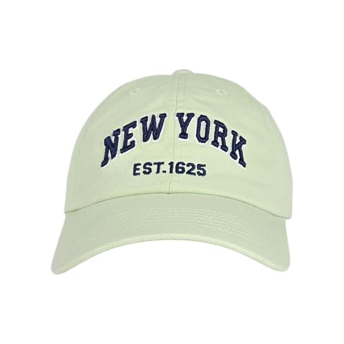 E BY ELIDAN NY Dad Hat, New York EST.1625 Cotton Baseball Cap Women & Men - color: Aloe