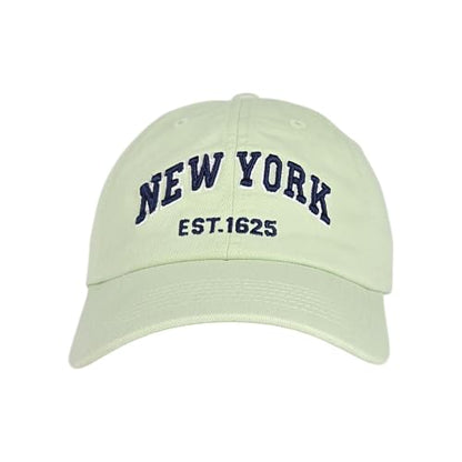 E BY ELIDAN NY Dad Hat, New York EST.1625 Cotton Baseball Cap Women & Men - color: Aloe