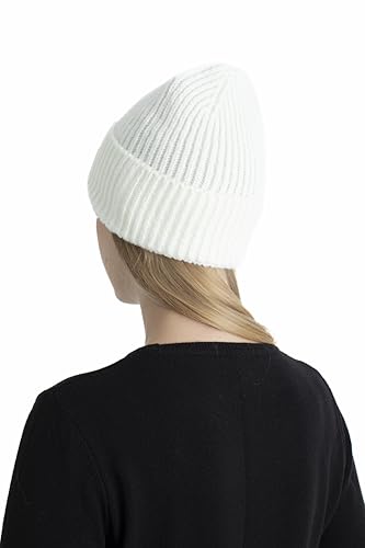 Seamless Beanie Cap, Acrylic Unisex Winter Beanie - color: Pearl White