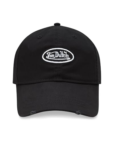 Von Dutch Unisex Cotton Canvas Baseball Cap, Curved Brim, Snapback - color: Black