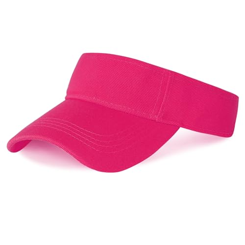 Marrywindix 1 Piece of Sport Wear Athletic Visor Sun Sports Visor Hat Visor Adjustable Cap for Women and Men - color: Hot Pink