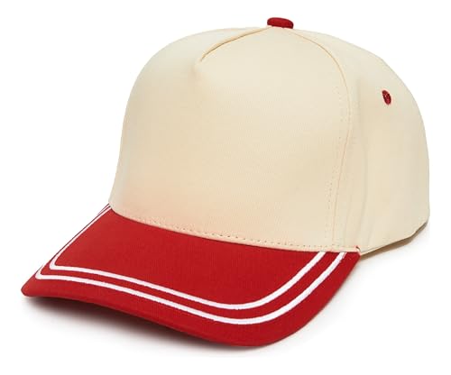 Funky Junque Women's 2 Tone Trucker Hats - color: Red/Beige