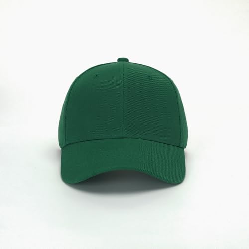 ZH Plain Adjustable Baseball Cap - Lot of 12 Unisex Blank Design Caps - color: Dark Green
