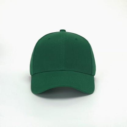 ZH Plain Adjustable Baseball Cap - Lot of 12 Unisex Blank Design Caps - color: Dark Green