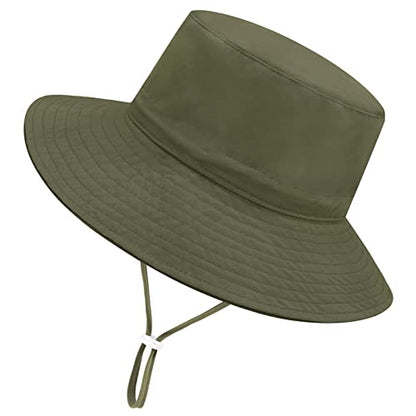 Sarfel Baby Sun Hat Summer Baby Boy Hats UPF 50+ Sun Protection Toddler Hat Bucket for Baby Girl Adjustable Kid Cap - color: B Army Green, size: 6-24 Months