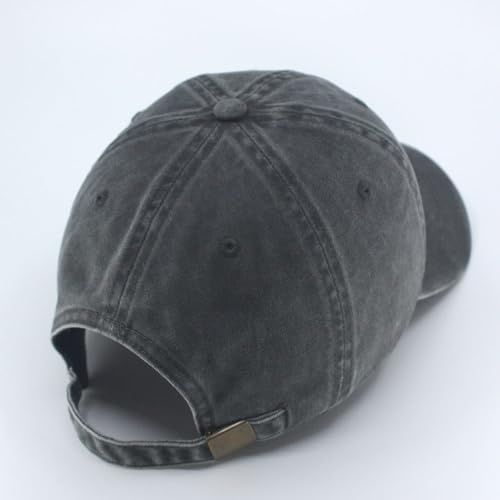 Classic Blank Dad Hat Cotton Adjustable Strap Baseball Cap - color: Charcoal Gray Washed