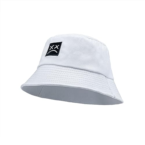 Bucket Hat Unisex Simple Caps Hip Hop Gorros Men Women Cap Beach Fishing Sunhat - color: White