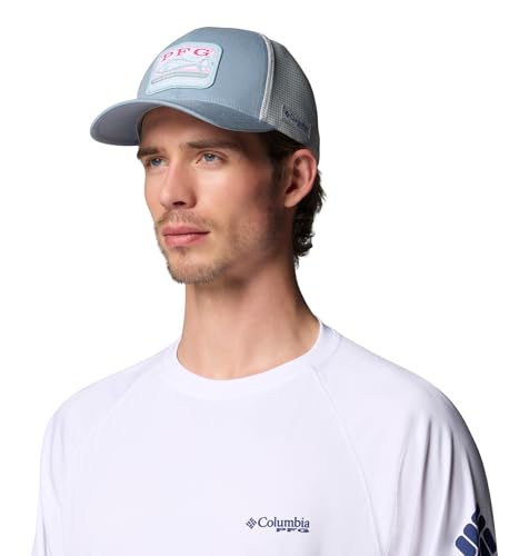 Columbia Unisex PFG Patch Mesh Ball Cap - color: Dockside Blue Mackerel Tin, size: Small-Medium