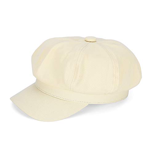 Newsboy Cabbie Baker boy hat Beret Cap for Women Pageboy Visor Paperboy Hat Sailor Fiddler Hat Adjustable - color: Beige