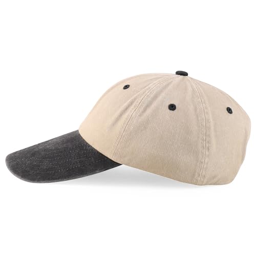 Armycrew XXL Oversize 4 Inch Long Bill Pigment Dyed Baseball Cap - color: Stone Charcoal, size: XX-Large