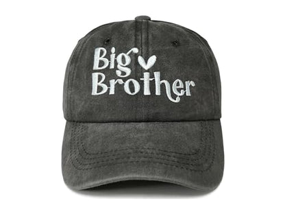Embroidered Baseball Hats for Girls Boys - color: Big Brother (Washed Black)