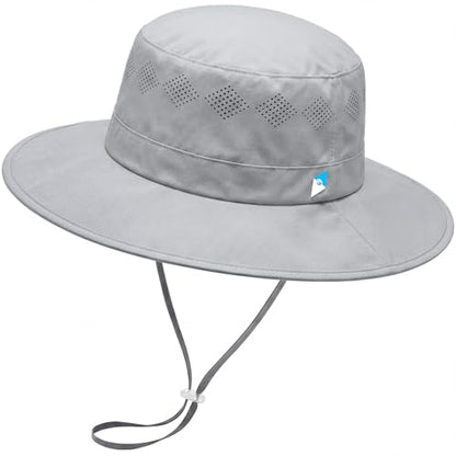 Seektop UPF 50+ Sun Hat for Men Women, Adjustable Wide Brim Fishingt Hat - color: Light Grey