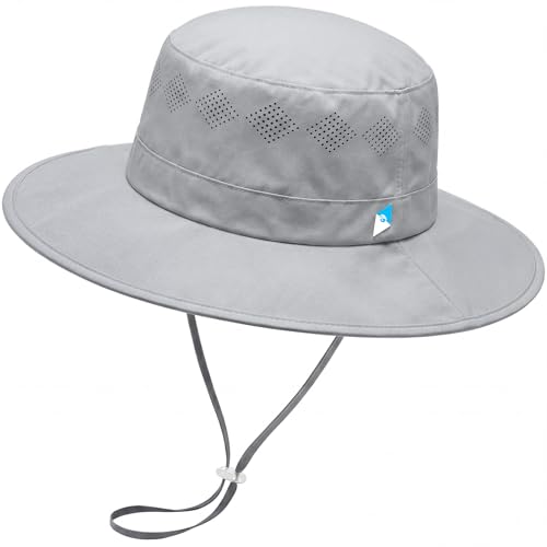 Seektop UPF 50+ Sun Hat for Men Women, Adjustable Wide Brim Fishingt Hat - color: Light Grey