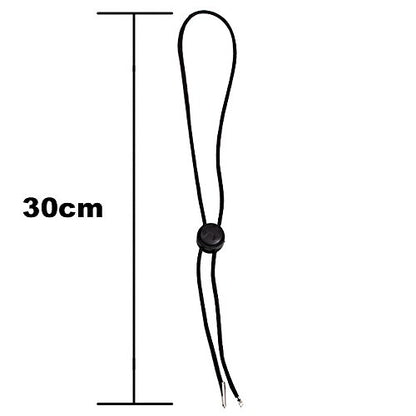 Hat Chin Cord, Black Flexible Removable Hat Chin Strap with Spring Loaded Stop Cord Lock,Pack of 5