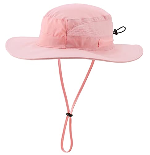 Connectyle Toddler Kids Sun Hat UPF 50+ UV Protection - Boys & Girls Wide Brim Bucket Hats for Outdoor Summer, Ages 2-6 - color: Pink, size: 4-6 Years