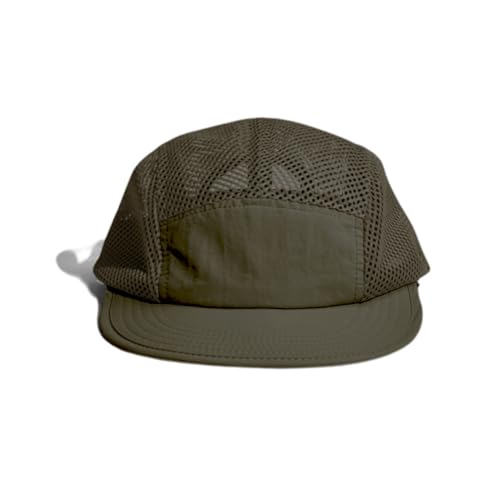 FASHIXD Mesh 5 Panel Runner Hat for Men Flat Brim Quick Dry Running Hat - color: Dark Green
