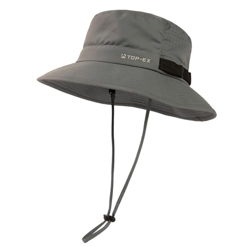 UVCoolix All-Day Comfort Bucket Sun Hat for Men Women,Lightweight Wide Brim UV Protection Boonie Outdoor,Beach,Golf - color: Gray, size: X-Large