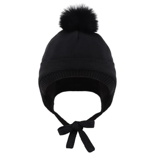 JANGANNSA Basic Winter Baby Beanie Gloves Boy Girl Knitted Kids Hat Mitten - color: Black(hat+gloves)no Thumb, size: 0-6 Months