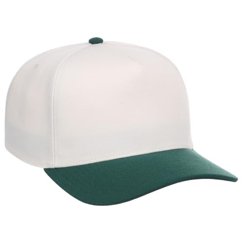Lids Blank Hook Shot A-Frame Adjustable Snapback Hat – Breathable Mesh & Lightweight | Curved Bill | One Size Fits Most - color: Ivory/Dark Green