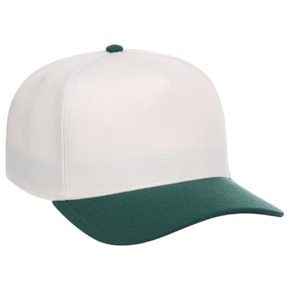 Lids Blank Hook Shot A-Frame Adjustable Snapback Hat – Breathable Mesh & Lightweight | Curved Bill | One Size Fits Most - color: Ivory/Dark Green