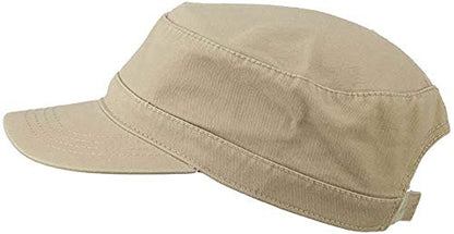 Ashen Fane Superior Garment Washed Cotton Twill Adjustable Army Cap - color: Khaki