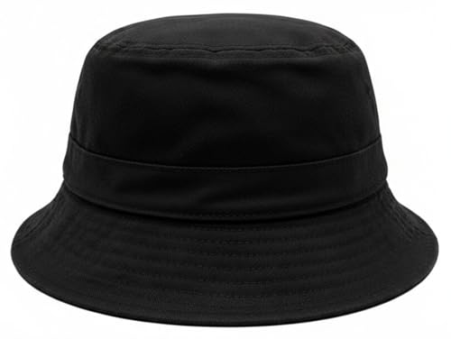 Premium Cotton Bucket Hat – Adjustable Size, Lightweight Sun Hat for Men & Women, Outdoor Summer Travel & Beach - color: Black