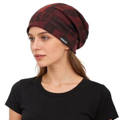 Ruphedy Men Slouchy Beanie Summer Long Oversize Thin Lightweight Skull Cap B011h - color: B403-red, size: One Size