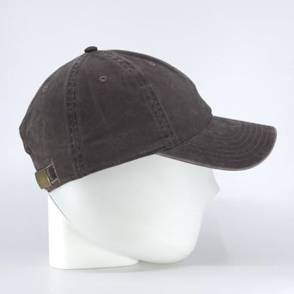 Classic Blank Dad Hat Cotton Adjustable Strap Baseball Cap - color: Brown Washed