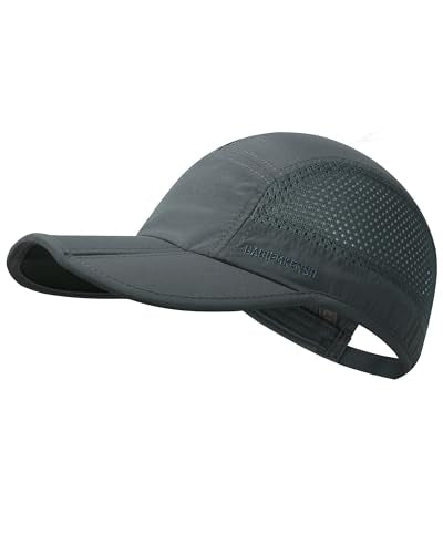 GADIEMKENSD Mens Folding Outdoor Hat Long Brim UPF 50+ Sun Protection - color: Folding Dark Gray