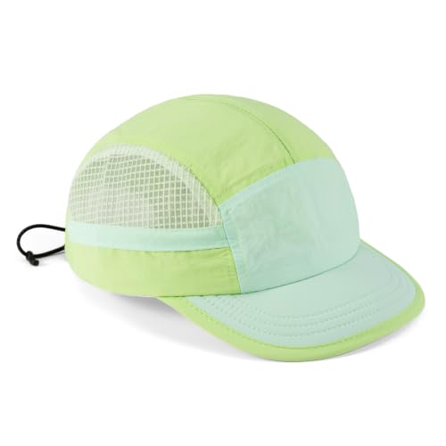 Clakllie Quick Dry 5 Panel Running Hat Breathable Mesh Hat Two-Tone Short Brim Hats Lightweight Baseball Cap Summer Sport Cap - color: Bs265p16-lime Green
