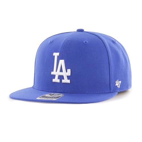 47 MLB Sure Shot Captain Hat Adjustable Structured 6-Panel Snapback Hat Cap, Adult One Size Fits All - color: Los Angeles Dodgers