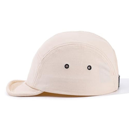 5 Panel Baseball Cap Soft Short Brim Hats for Men Cotton Trucker Hat Low Profile Dad Hats Cadet Caps Snapback Hats - color: Mg-pdym2585-beige