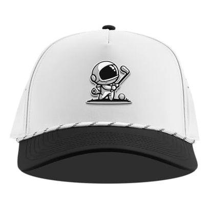 Branded Bills Moon Shot Curved 5 Panel Rope Hat for Men - color: White/Black