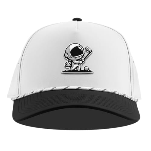 Branded Bills Moon Shot Curved 5 Panel Rope Hat for Men - color: White/Black