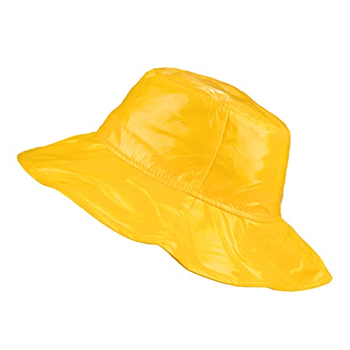 Toutacoo, Wide-Brimmed Vinyl Rain Hat - color: 02-yellow, size: Medium