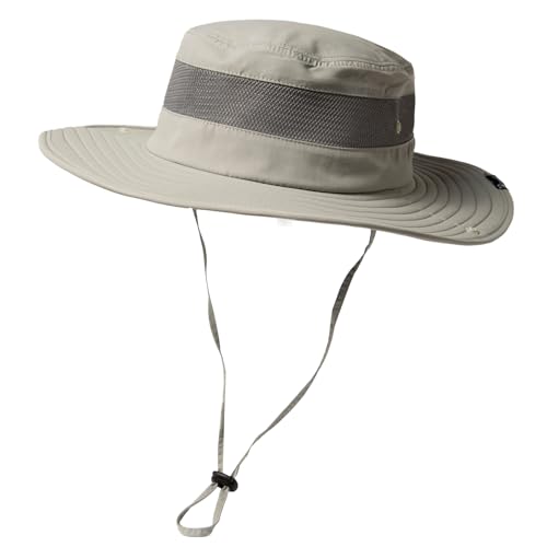 TOP-EX Oversized Waterproof Sun Hat for Big Heads with Wide Brim & Mesh - color: Light Grey, size: X-Large-XX-Large