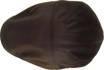 KBETHOS Leather Ascot Made in USA Ivy Collection Classic Newsboy Caps - color: (C) Faux Leather - Dark Brown, size: Large-X-Large
