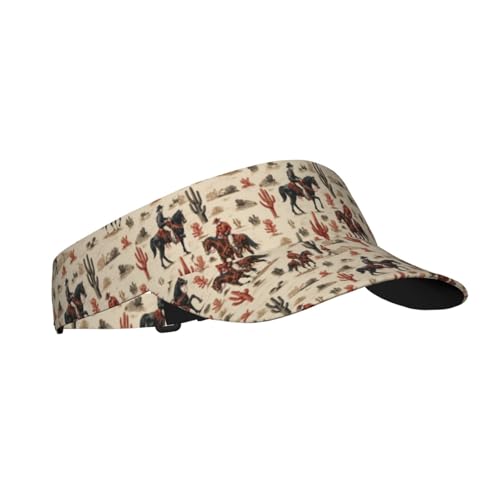 Unisex Adjustable Sports Sun Visor - color: Western Cowboy