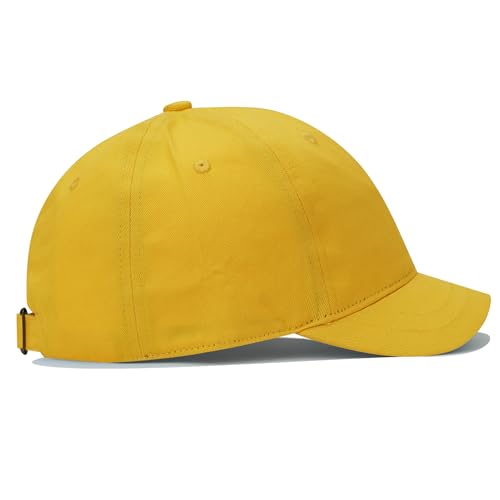 Croogo Cotton Short Brim Hat Low Profile Baseball Cap Unisex Streetwear - color: Yellow