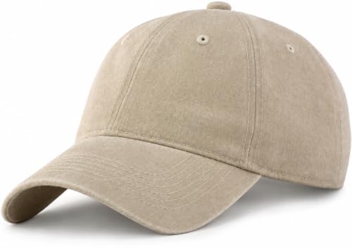 Vintage Washed Cotton Baseball Caps Men Women Adjustable Unstructured Low Profile Dad Hat - color: Lightkhaki