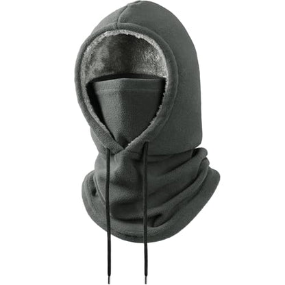 Winter Balaclava Ski Face Mask: Men Women Warm Windproof Face Cover Hat - color: Grey-lined