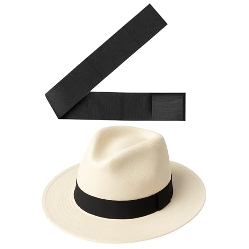 Gamboa Hatbands for Panama Hat Ribbon Hatband Cowboy Hats - color: Black, size: Medium