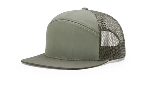 Richardson 168 Hi-Pro 7 Panel Adjustable Snapback Trucker Mesh Back Cap - color: Loden